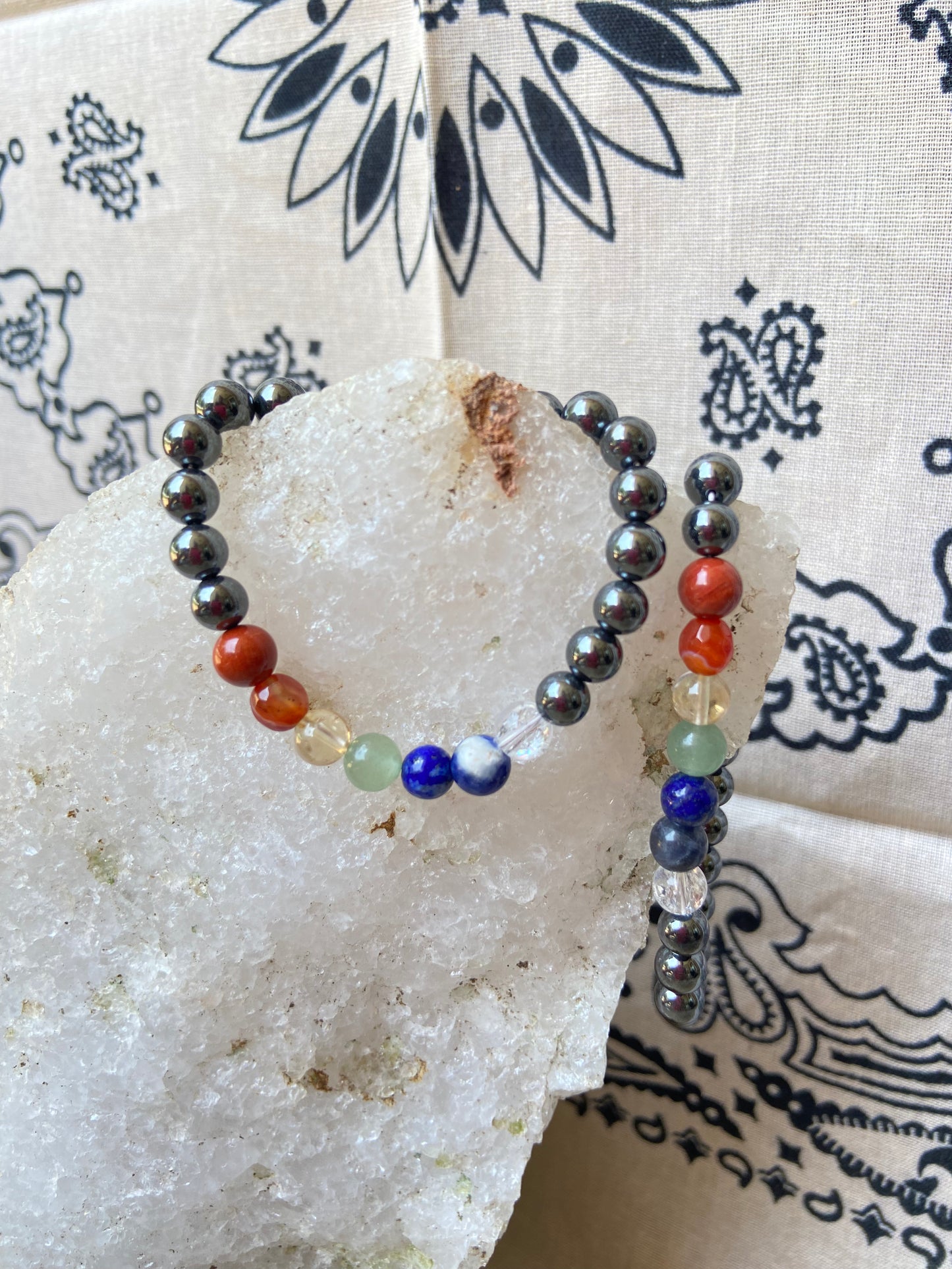 Hematite chakra stretch bracelet