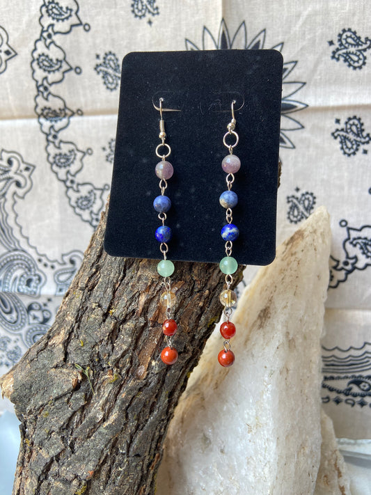 Chakra drop earrings