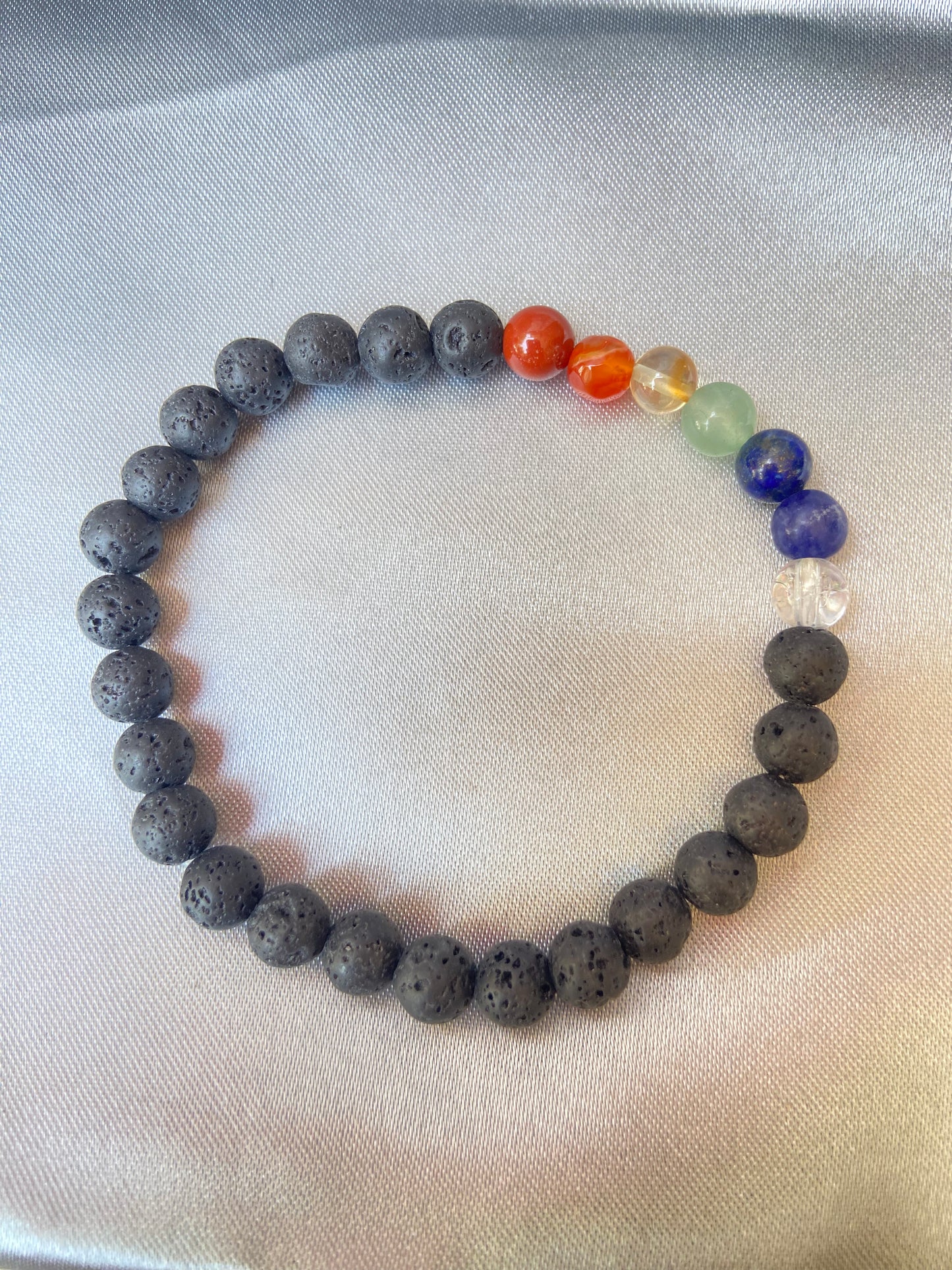 Lava stone chakra stretch bracelet