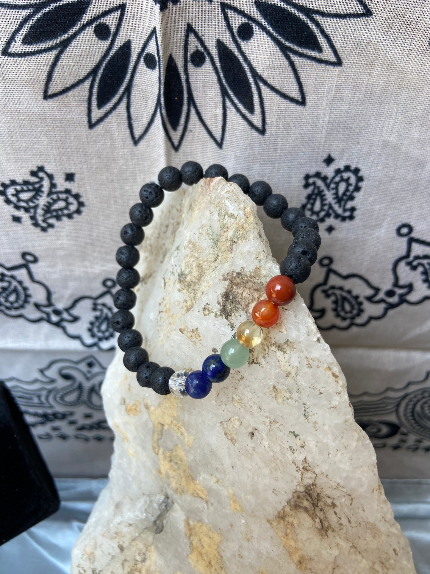 Lava stone chakra stretch bracelet