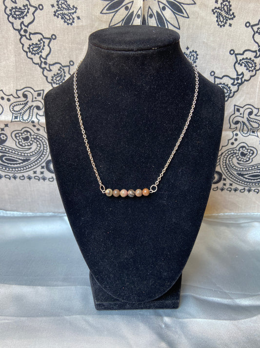 Rhondite bar necklace