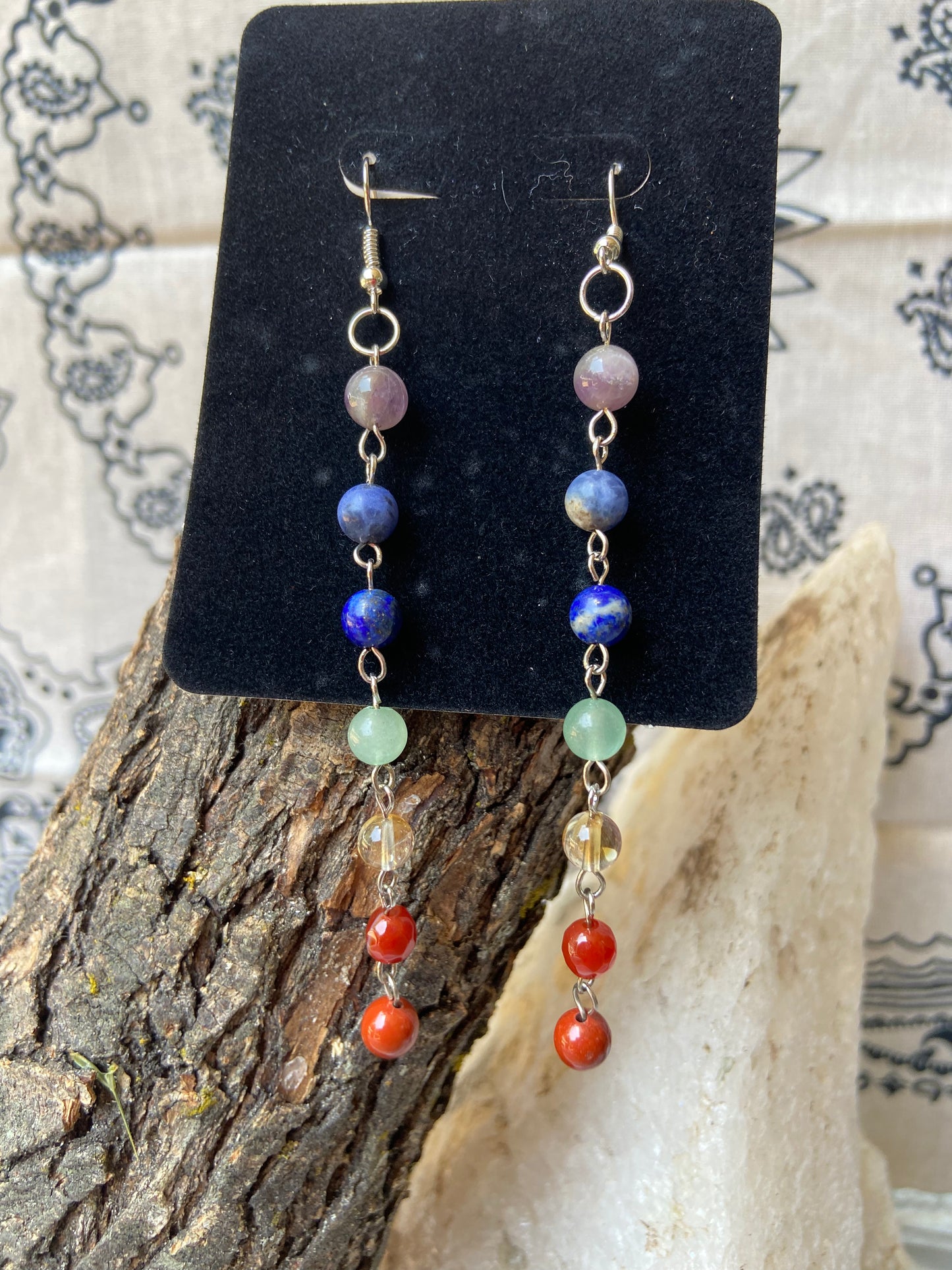 Chakra drop earrings