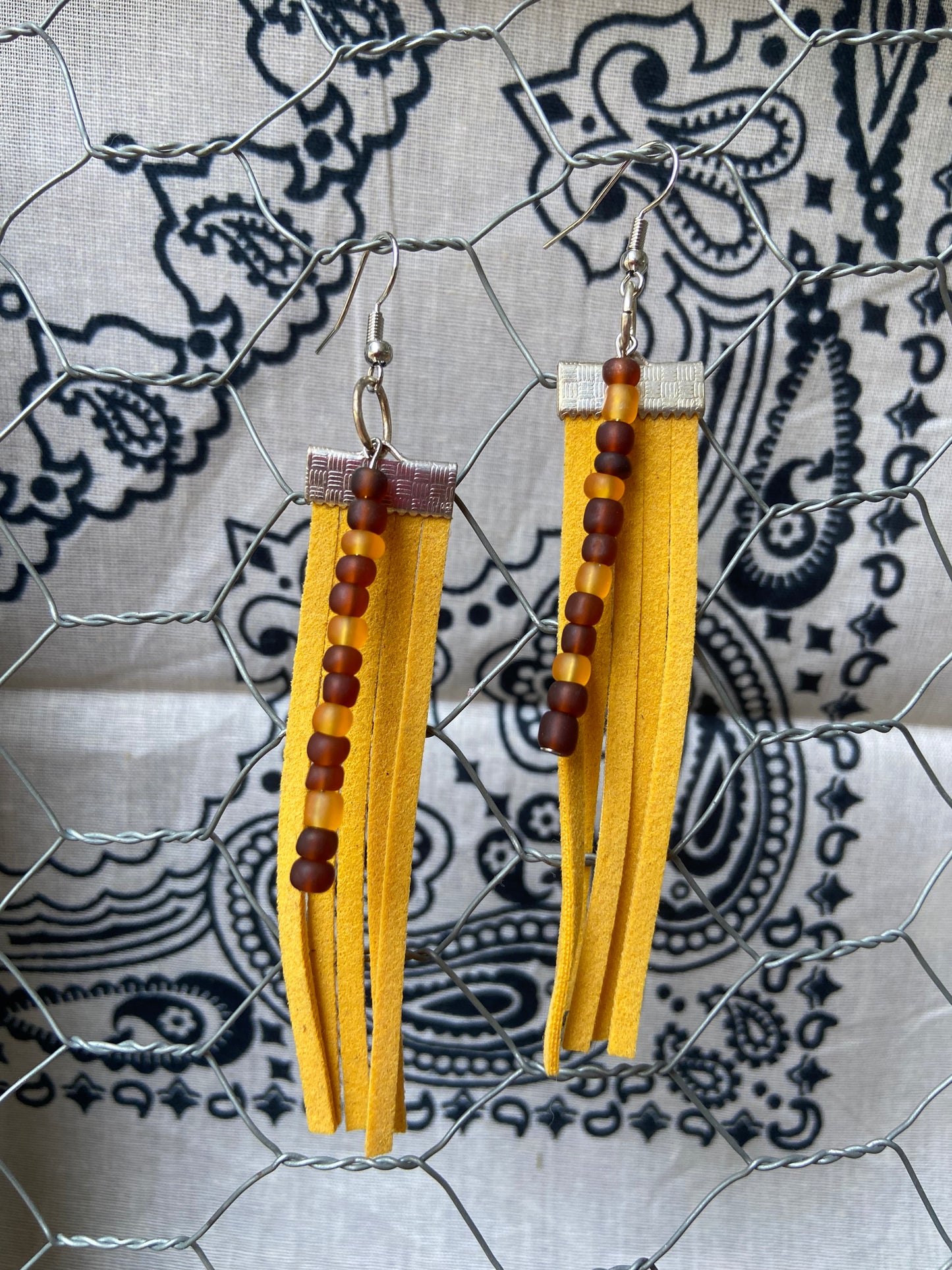 Fringe beaded earrings